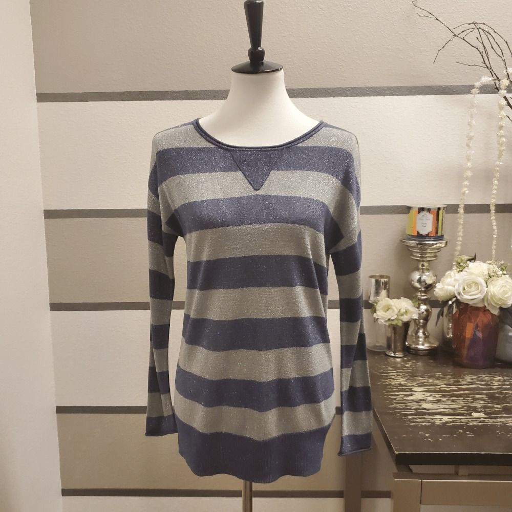 Hive & Honey Metallic Stripe Sweater